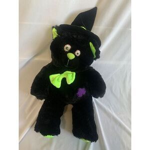 2007 Fiesta Halloween Black‎ Cat Witch Plush Big Eyes